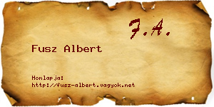 Fusz Albert névjegykártya