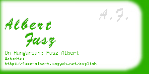 albert fusz business card